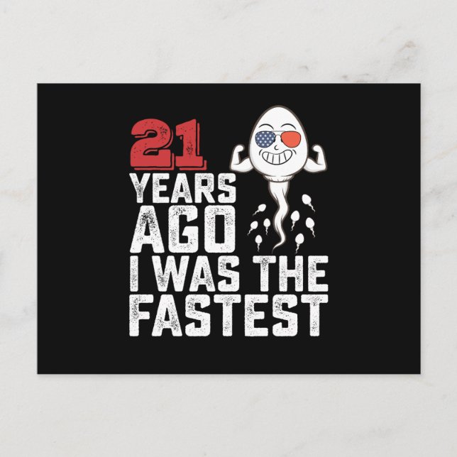 Carte Postale Fête il y a 21 ans j'étais le plus rapide (Devant)