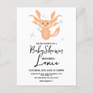 Carte Postale Fête Prénatale Créature Océan Axolotl Pastel