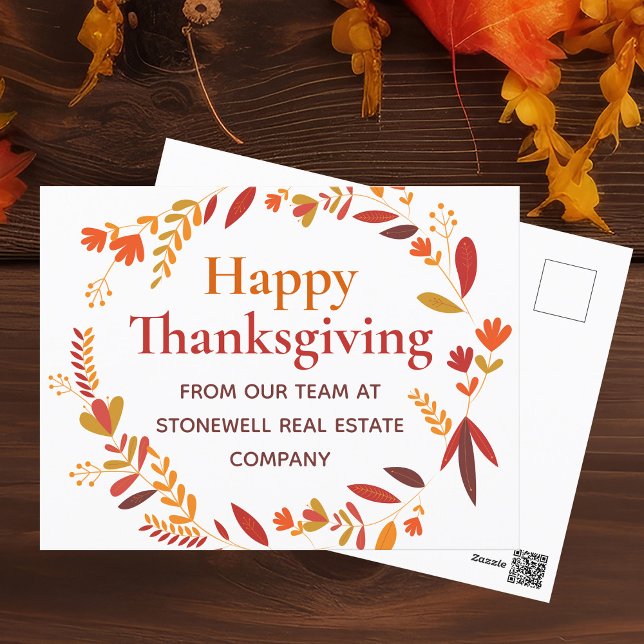 Carte Postale Fête professionnelle Thanksgiving sur mesure (Créateur téléchargé)