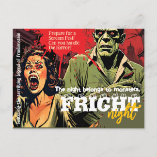 Carte Postale Fête rétro Frankenstein Halloween horreur Vintage