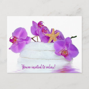 Carte Postale Fête spa avec Orchidées Invitation
