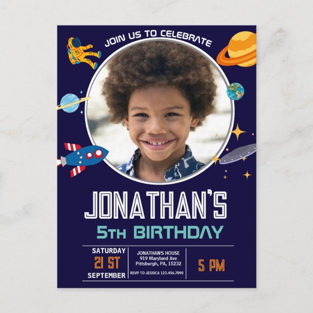 Carte Postale Fête spatiale d'astronautes (Devant)