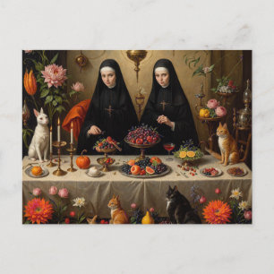 Carte Postale Fête surréaliste des soeurs pour Felines