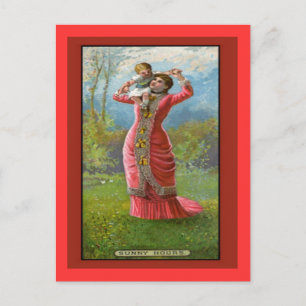 Carte Postale Fête vintage des mères Heures ensoleillées