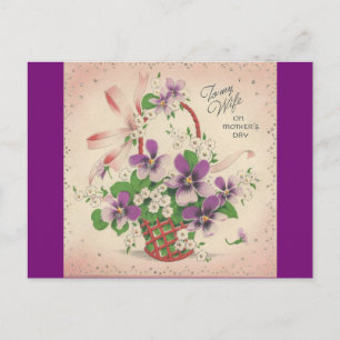 Carte Postale Fête vintage des mères pour la femme
