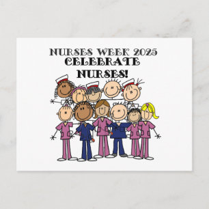 Carte Postale Fêter la Semaine des infirmières 2025 Stick Figure