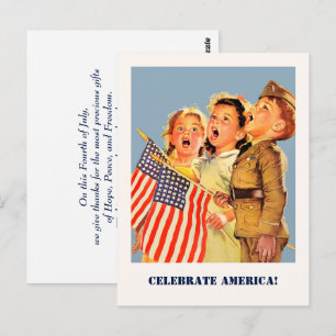 Carte Postale Fêter l'Amérique, 4 juillet