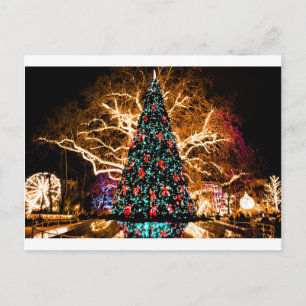 Carte Postale fêtes de noël arbre et lumière