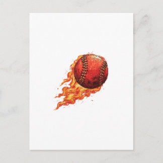 Carte Postale Feu Baseball 