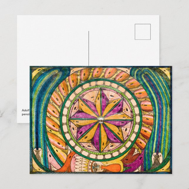 Carte Postale Feu bengali | Adolf Wolfli | (Devant / Derrière)