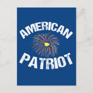 Carte Postale Feu d'artifice bleu Patriot américain