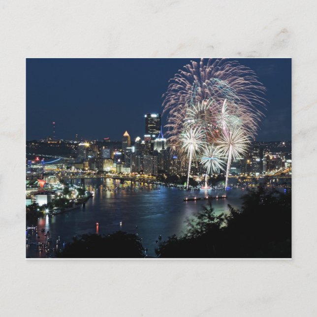 Carte Postale Feu d'artifice de Pittsburgh (Devant)