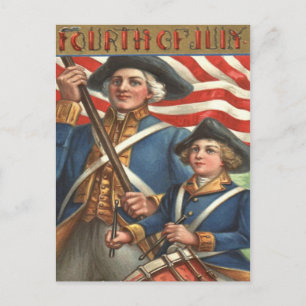 Carte Postale Feu d'artifice du soldat du batteur du drapeau amé
