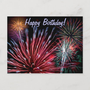 Carte Postale Feu d'artifice, Joyeux anniversaire !