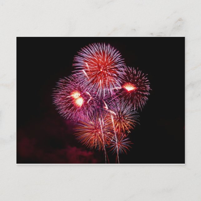 Carte Postale Feu d'artifice patriotique du 4 juillet (Devant)