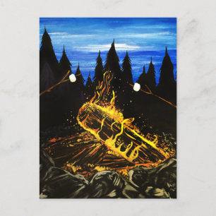 Carte Postale Feu de camp