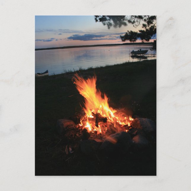 Carte Postale Feu de camp au coucher du soleil (Devant)