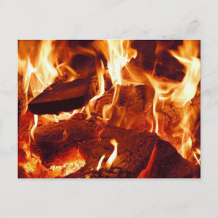 Carte Postale Feu de camp, Brûlage du bois, Flammes, Gros plan