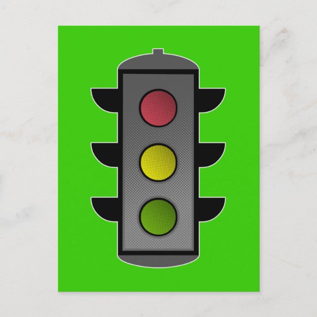 Carte Postale Feu de trafic Pop Art (Devant)