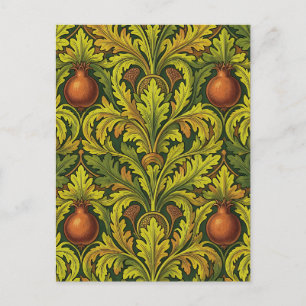 Carte Postale Feuillage doré Grenade Orné William Morris 