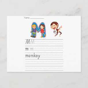 Carte Postale Feuille d'alphabet