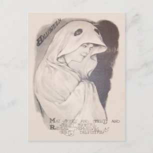 Carte Postale Feuille de costume de Fantôme Femme Sepia