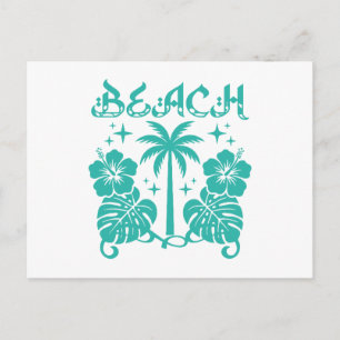 Carte Postale Feuille de Monstera Hibiscus Palmier Tropical de P