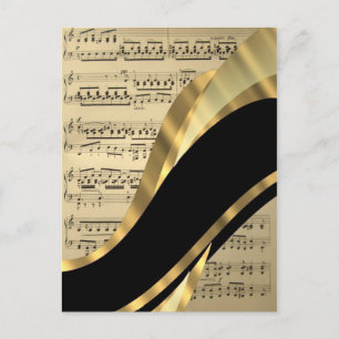 Carte Postale Feuille de musique élégante