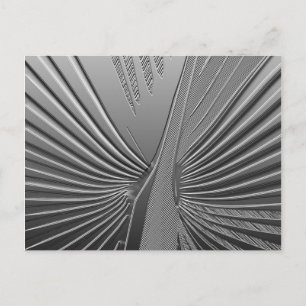 Carte Postale Feuille de palme chromé Art déco