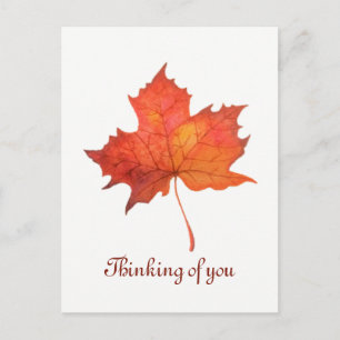 Carte Postale Feuille d'érable aquarelle