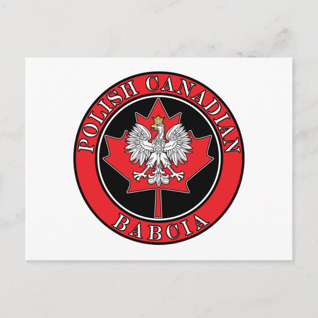 Carte Postale Feuille d'érable canadienne de Pologne Babcia (Devant)