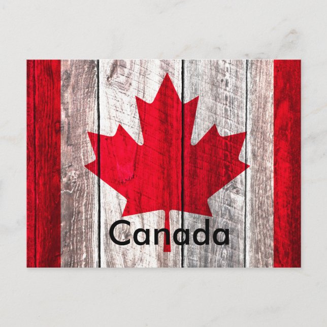 Carte Postale feuille d'érable canadienne rouge - drapeau du can (Devant)