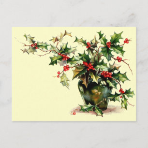 Carte postale Feuille Holly