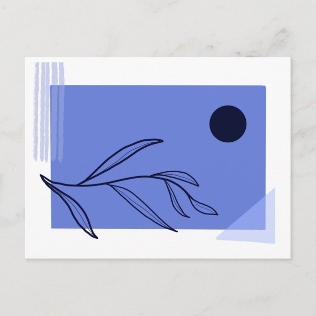 Carte postale feuille minimaliste (Devant)