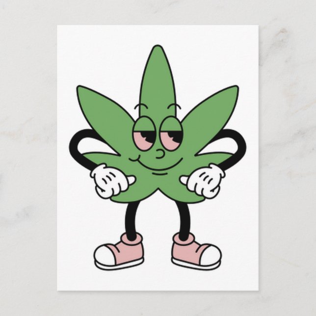 Carte Postale Feuille verte de dessin animé (Devant)
