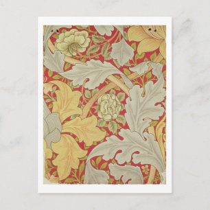 Carte Postale Feuilles Acanthus et rose sauvage sur un dos pourp