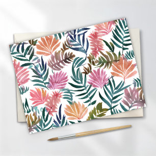 Carte Postale Feuilles botaniques aquarelle   Floral Coloré Mign