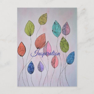 Carte Postale Feuilles botaniques colorées