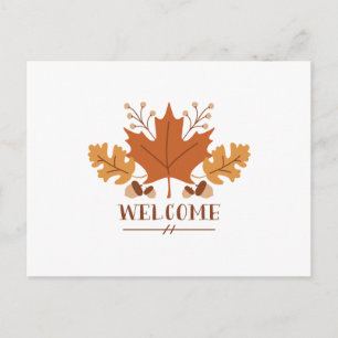 Carte Postale Feuilles d'accueil