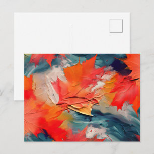 Carte Postale Feuilles dans le vent – Mouvement abstrait d'autom