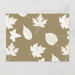 Carte Postale Feuilles d'automne - blanc et taureau