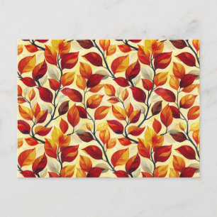 Carte Postale Feuilles d'automne Brown orange élégant