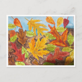 Carte Postale Feuilles d'automne colorées