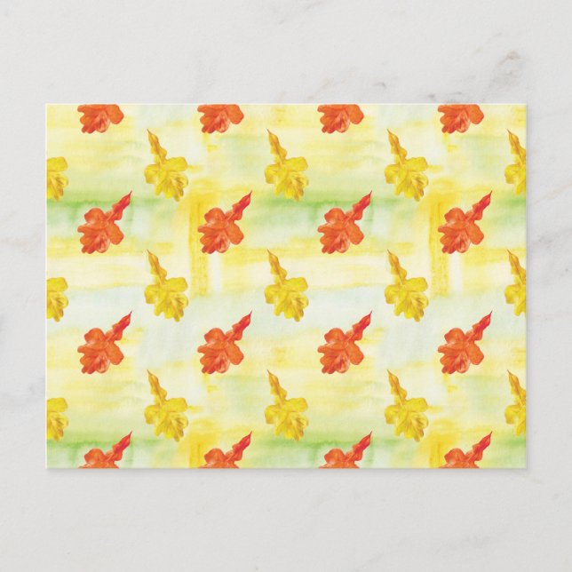Carte Postale feuilles d'automne de l'aquarelle (Devant)