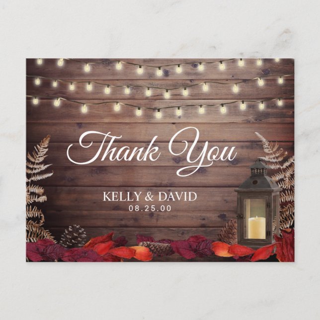 Carte Postale Feuilles d'automne et Merci Mariage de automne de  (Devant)