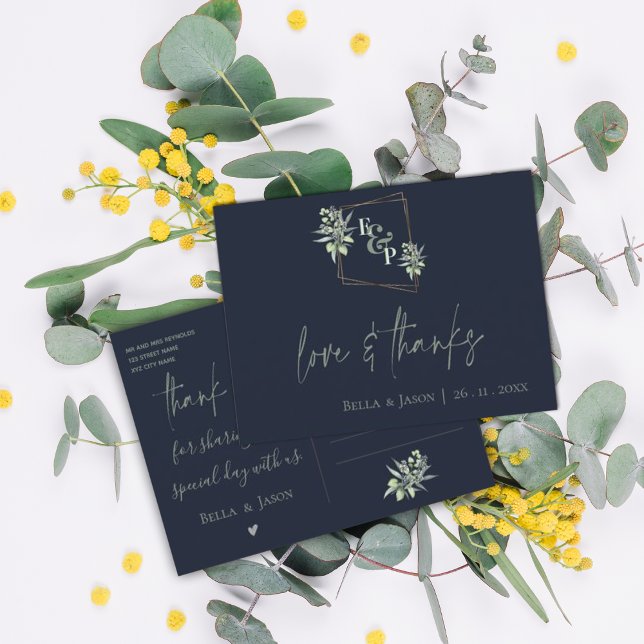 Carte Postale Feuilles de Eucalyptus Mignonnes Remerciements de  (Créateur téléchargé)