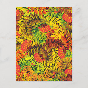 Carte Postale feuilles de fraises d'automne