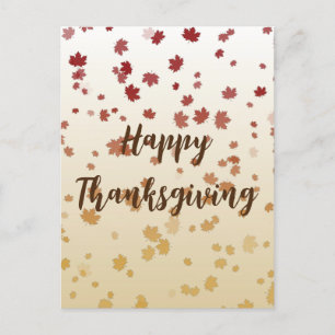 Carte Postale Feuilles de l'érable de Thanksgiving