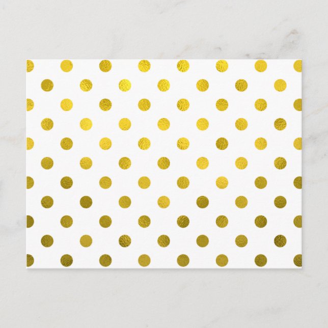 Carte Postale Feuilles d'or Faux métalliques Foil Petite Polka P (Devant)