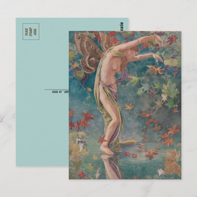 Carte Postale Feuilles éparpillés d'automne (Devant / Derrière)